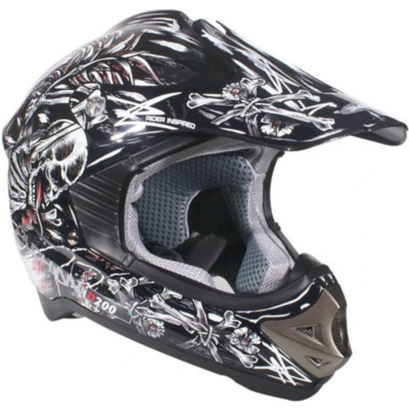 Duchinni D200 Moto-X Helmet (Black/White)