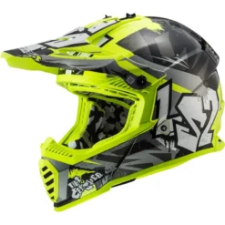 LS2 MX437J Fast Mini Evo Crusher Kids Moto-X Helmet (Black/Hi Vis Yellow)