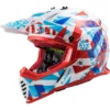 LS2 MX437J Fast Mini Evo Funky Kids Moto-X Helmet (Red/White)