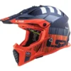 LS2 MX437 Fast Evo Xcode Off Road Helmet (Matt Fluo Orange/Blue)