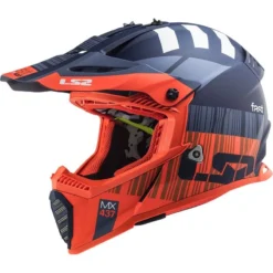 LS2 MX437 Fast Evo Xcode Off Road Helmet (Matt Fluo Orange/Blue)