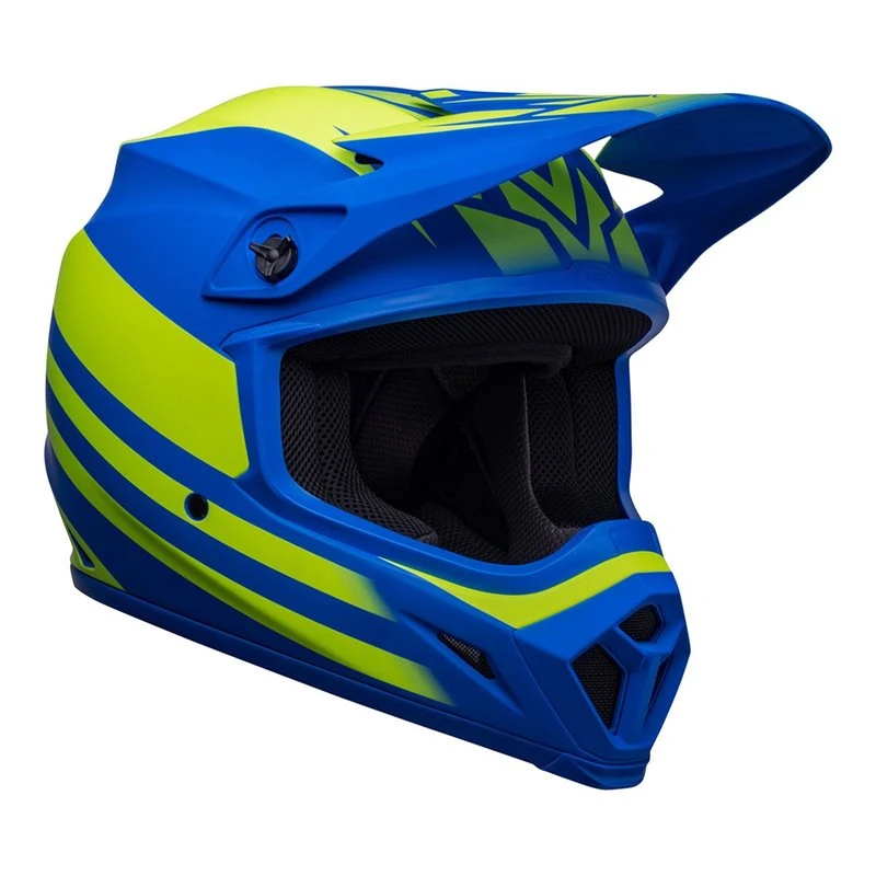 Bell MX-9 Mips Helmet (Disrupt Matte Classic Blue/Hi-Viz Yellow) - Image 2