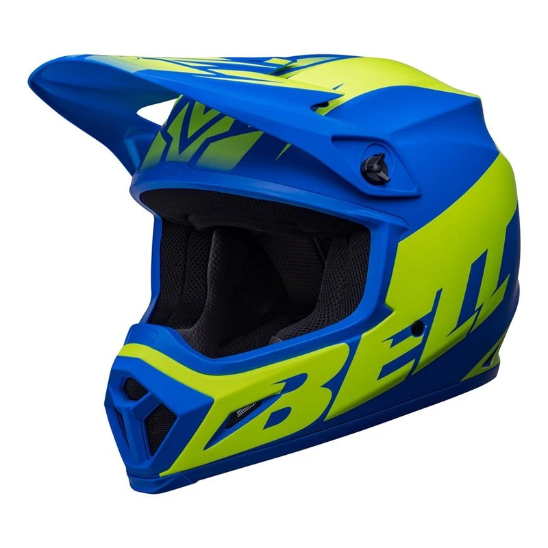 Bell MX-9 Mips Helmet (Disrupt Matte Classic Blue/Hi-Viz Yellow)