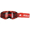 LS2 Aura Motocross Goggles With Clear Lens (Red)