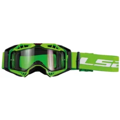 LS2 Aura Motocross Goggles With Clear Lens (H-V Green)
