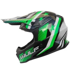 Wulfsport Iconic Motocross Helmet (Green)